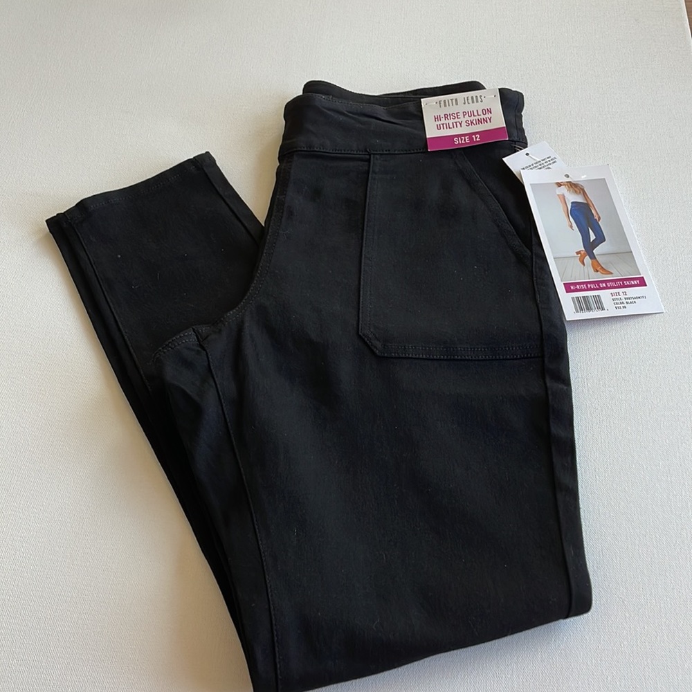 Faith Jeans HI-RISE PULL ON UTILITY SKINNY JEANS